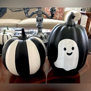 Black & White Striped & Ghost 👻 Foam Pumpkins from Target Bullseye